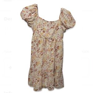 Girls Franki dress size 12 floral puff sleeve bow keyhole back